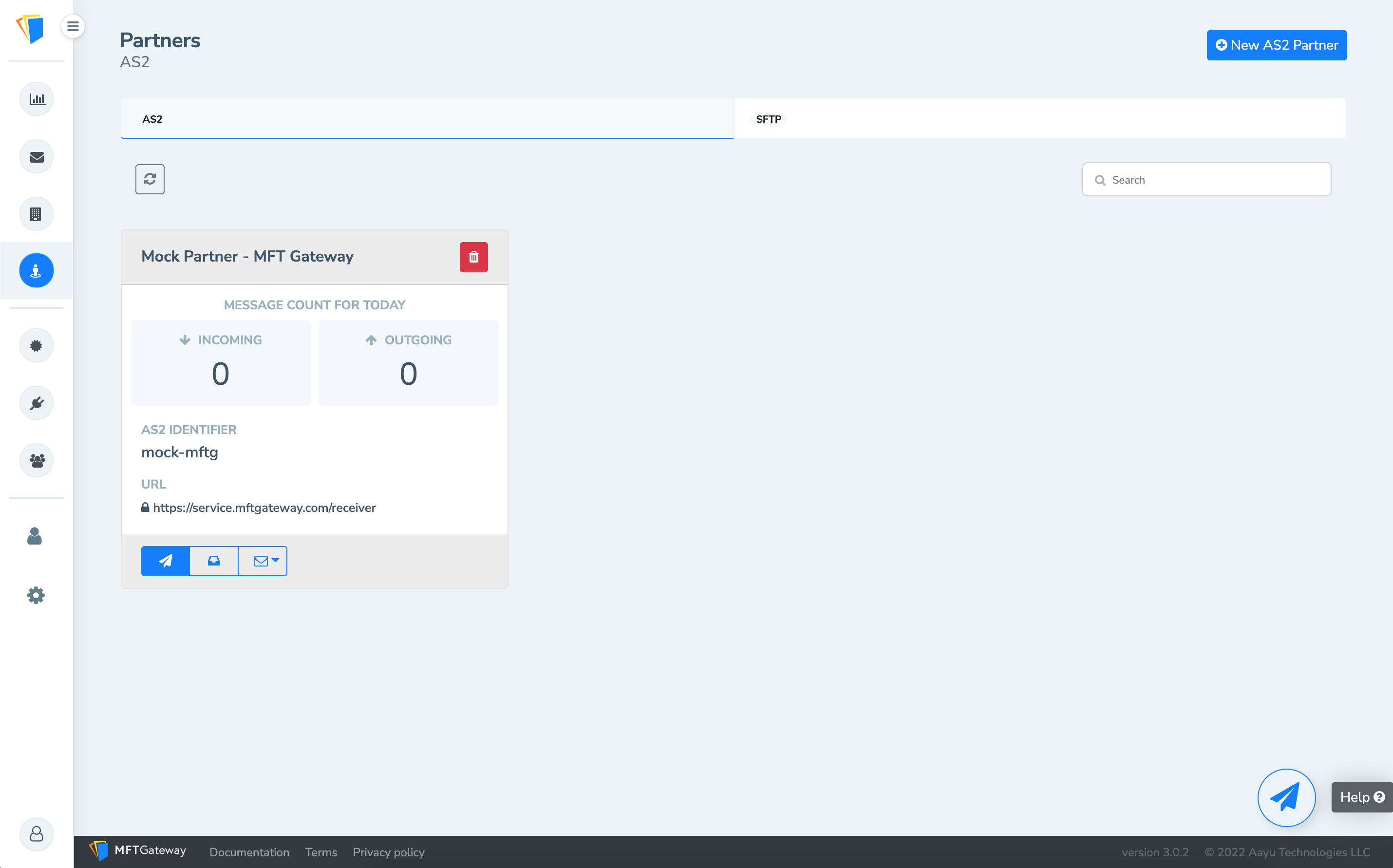 screenshot of MFT Gateway